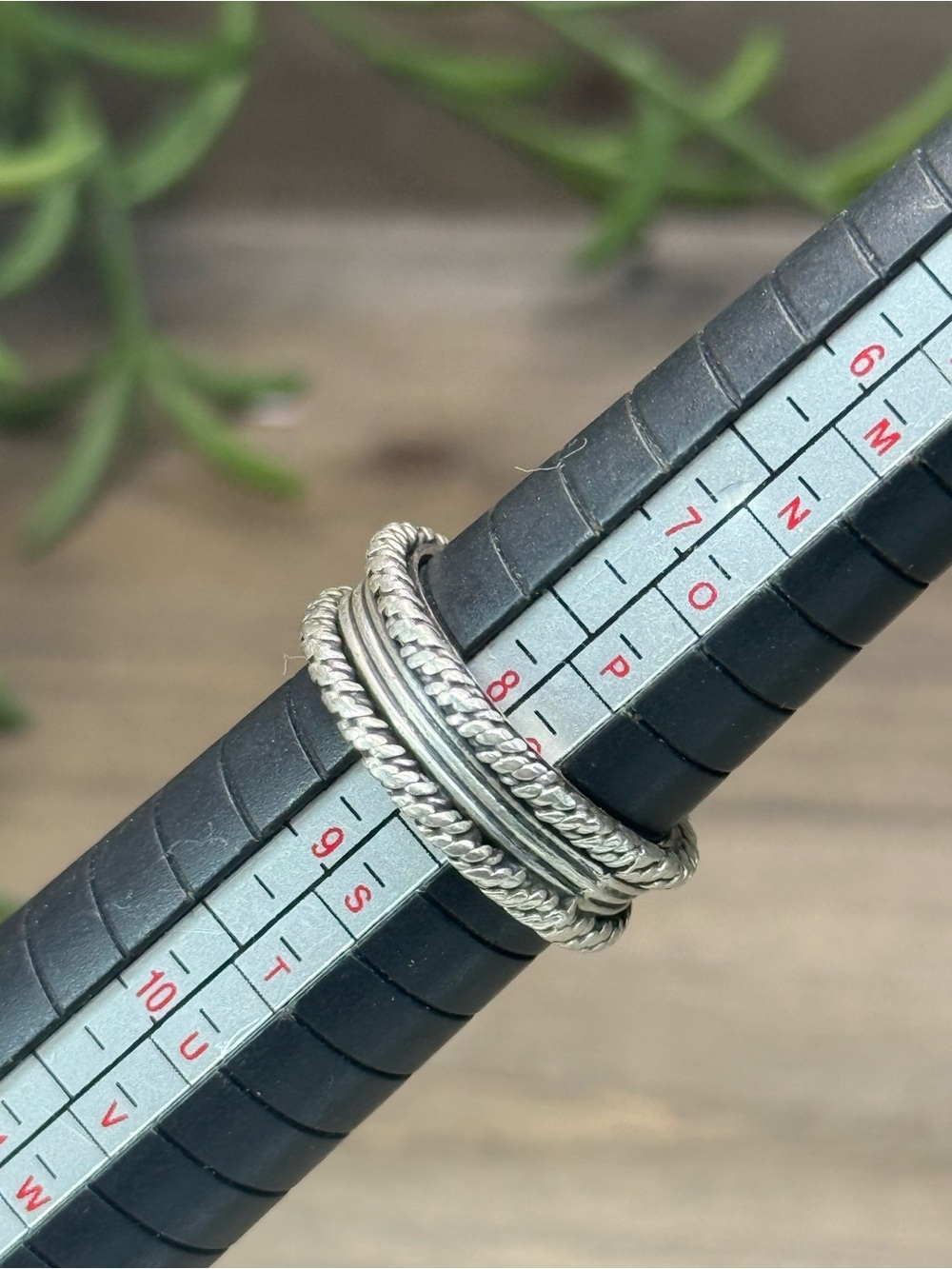 Braided Edge Stackable Ring in Silver - Picture 4 of 4